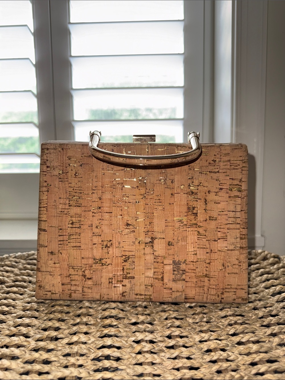 Cork Box Clutch in Natural Brown